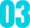 Blue number three on a white background