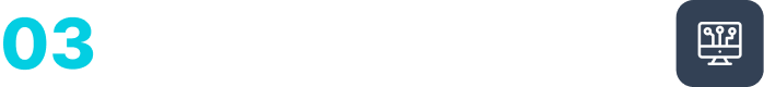 Blue number 3 on a white background with a black and white logo featuring a clock in the center