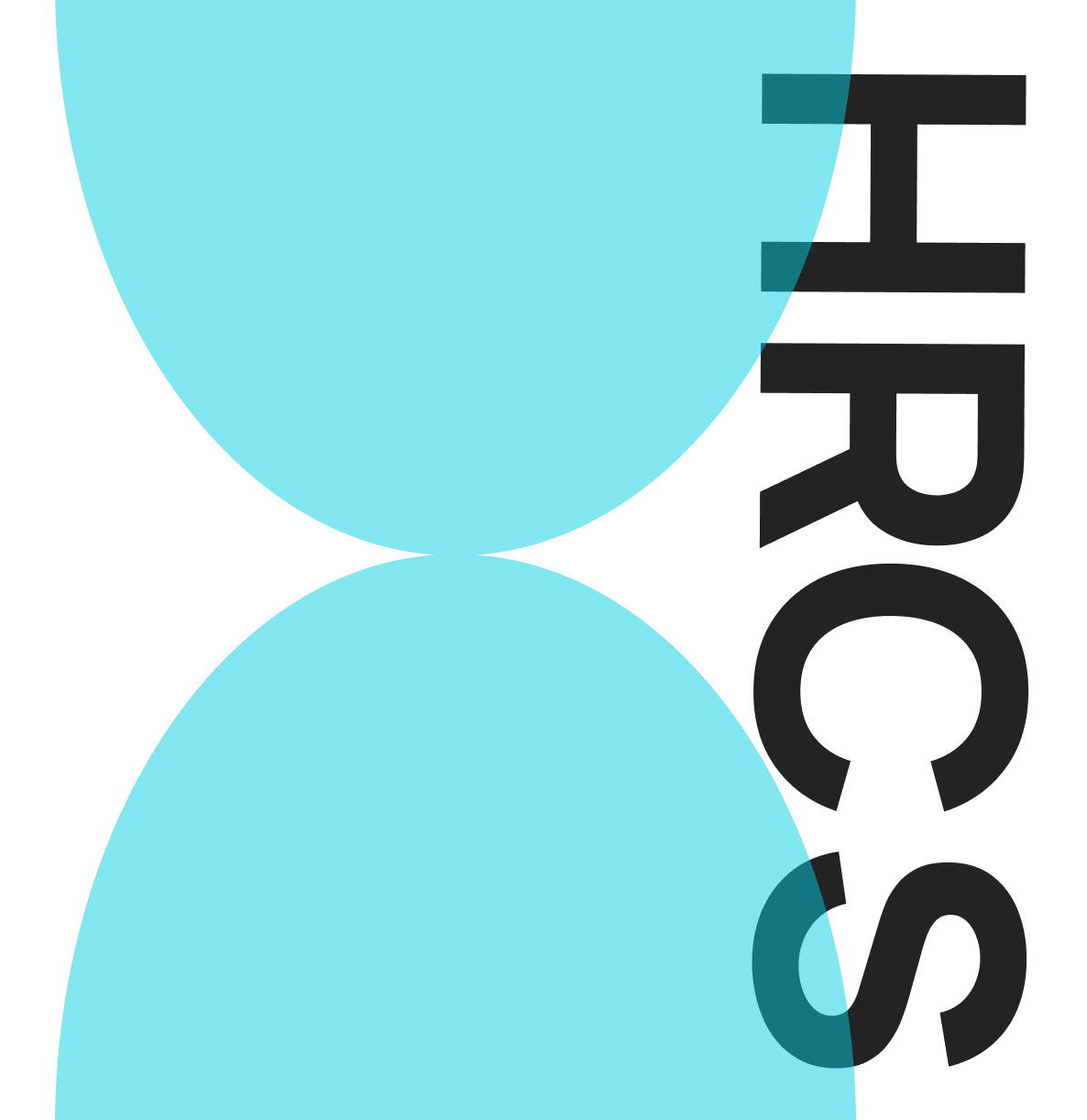 Blue circle with the word "HRCS" written on it against a white background